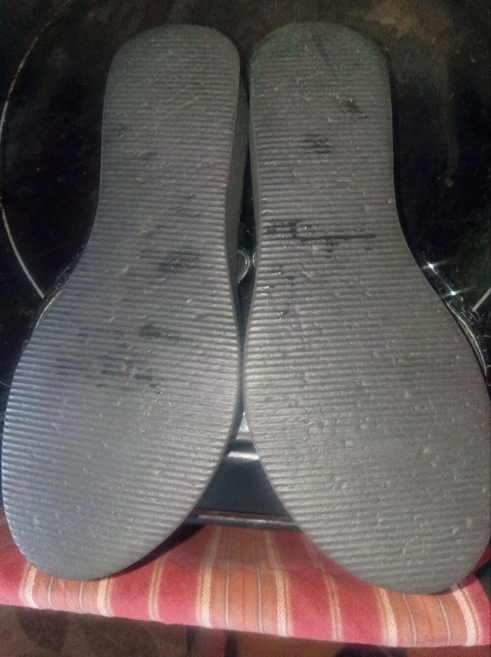 Black Beaded Strap Flip Flop Sandals - Picture 3 of 3